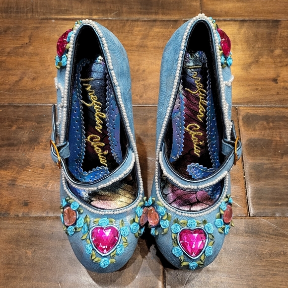 NWT Host Pick🥳 Irregular Choice Carousel 🎠 Carol Sell Glitter Snow Globe Heels - Picture 11 of 16
